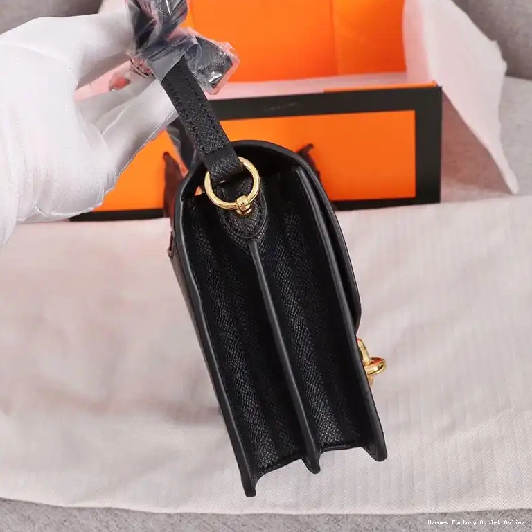 Affordable Hardware Roulis Bag Leather Black Gold Epsom In Hermes 0503